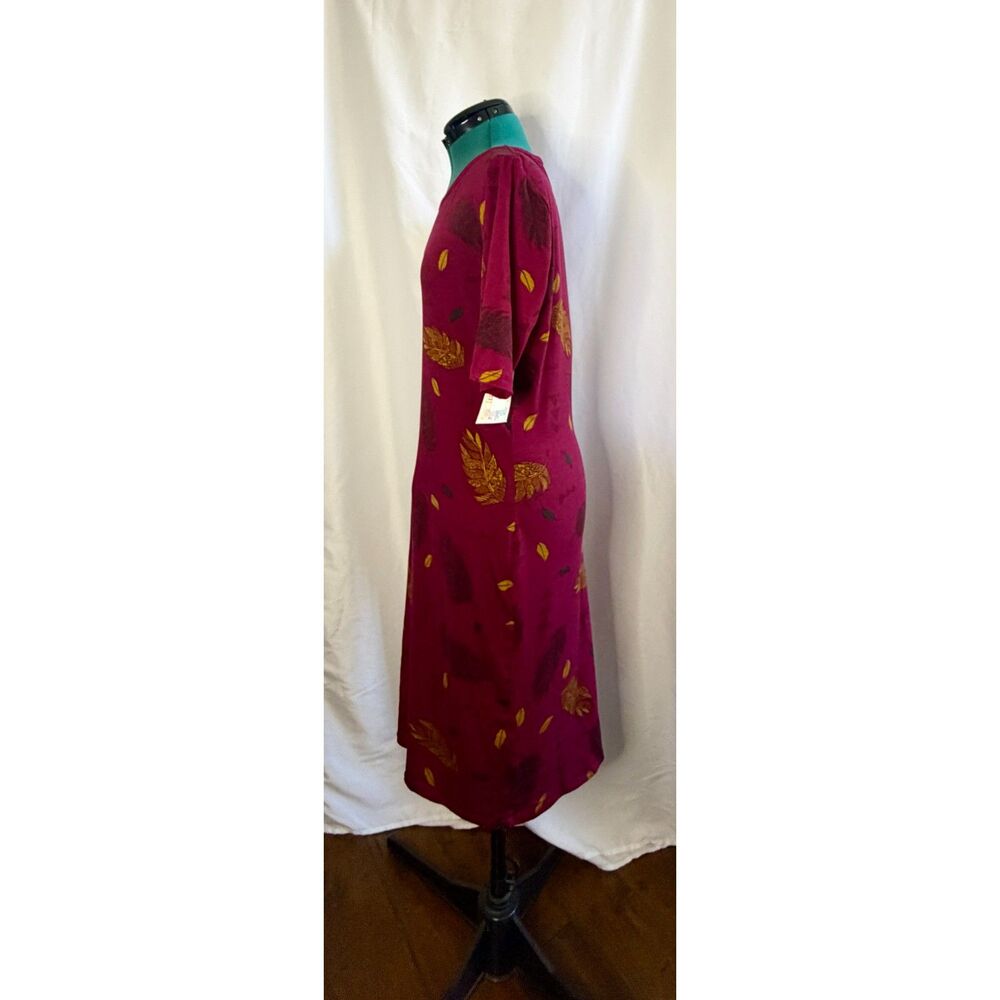NWT LuLaRoe Julia maroon red autumn midi dress. Size L